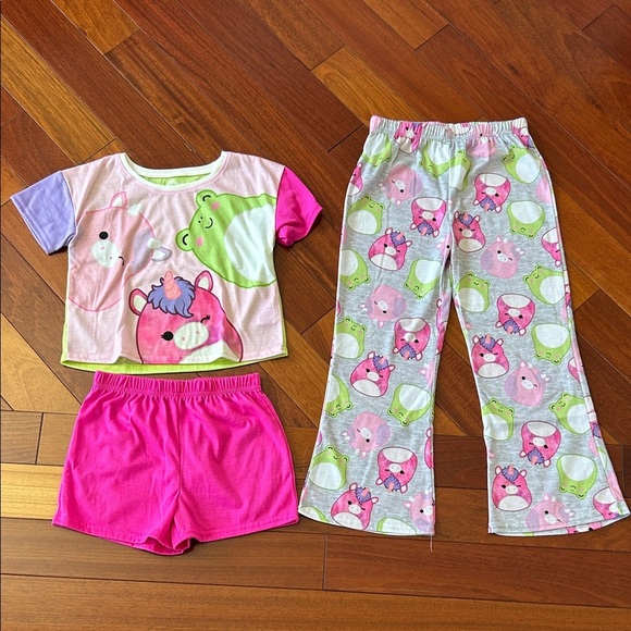 Colorful Squishmallow Animal Print Kids Pajama Set - Picture 1 of 8